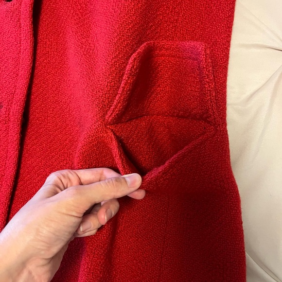 Stunning Vintage Berroco Red Winter Holiday Christmas Coat Size Medium - Picture 10 of 10